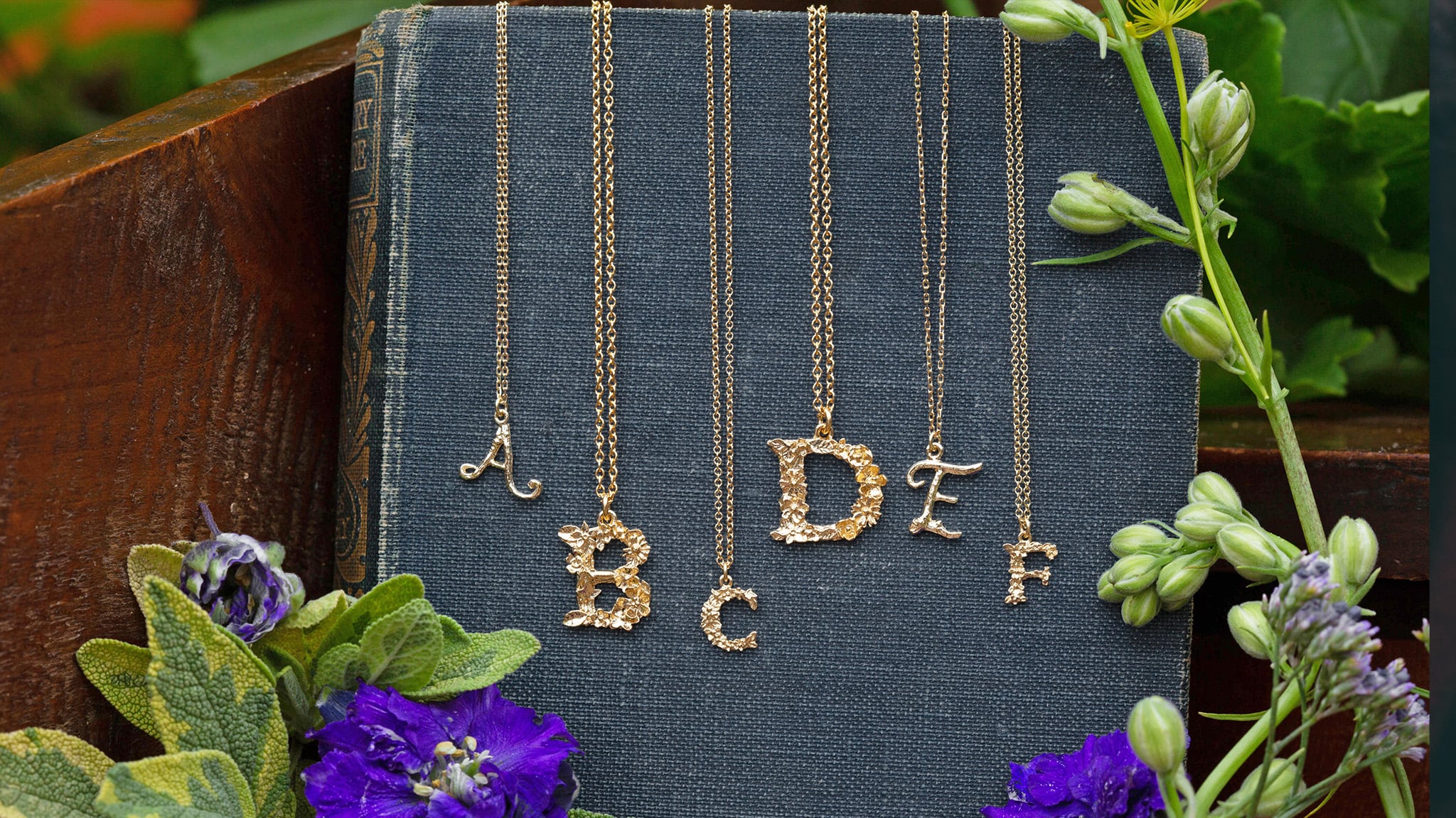 Initial Necklaces Floral Letters Enchanted Woodland Alphabet Alex Monroe Designer Jewellery