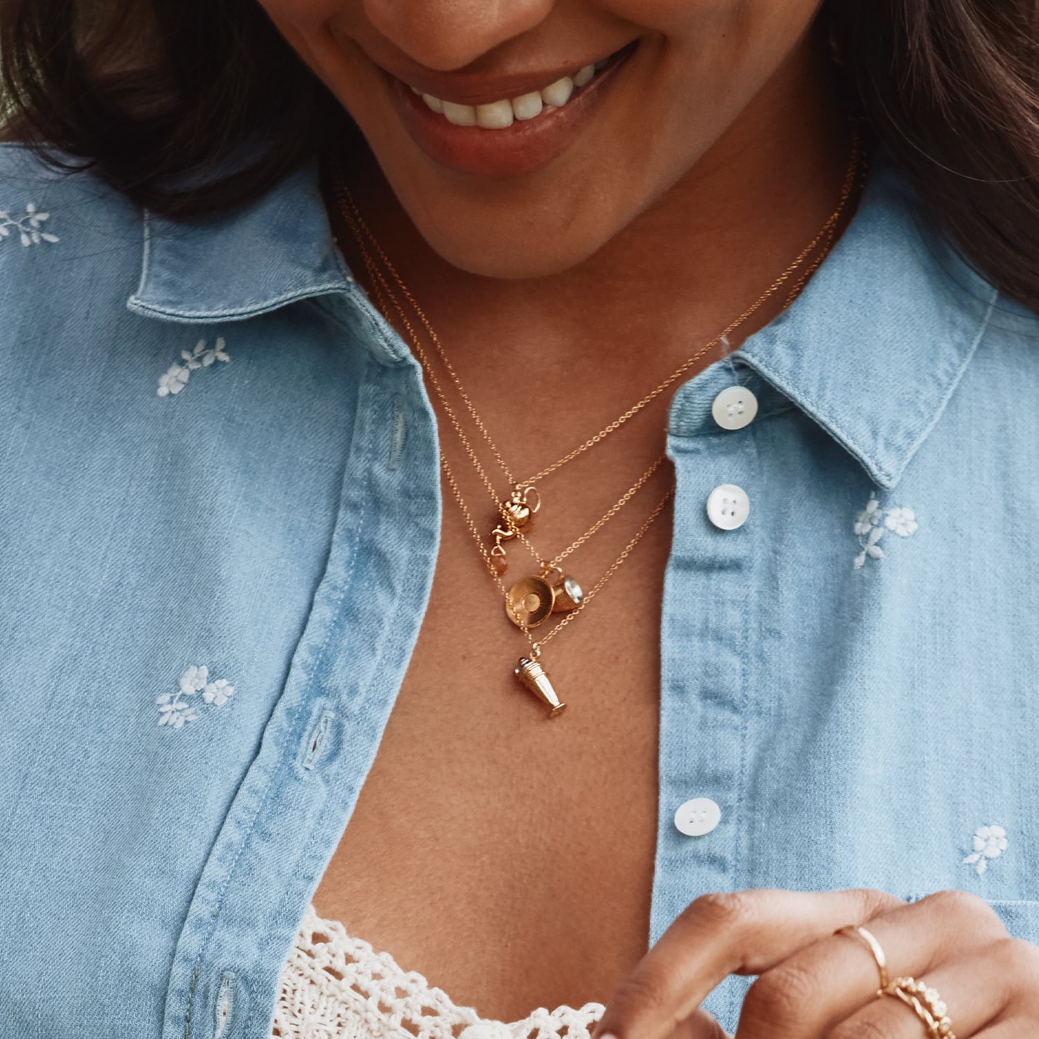 Teapot Necklace with Citrine Drop