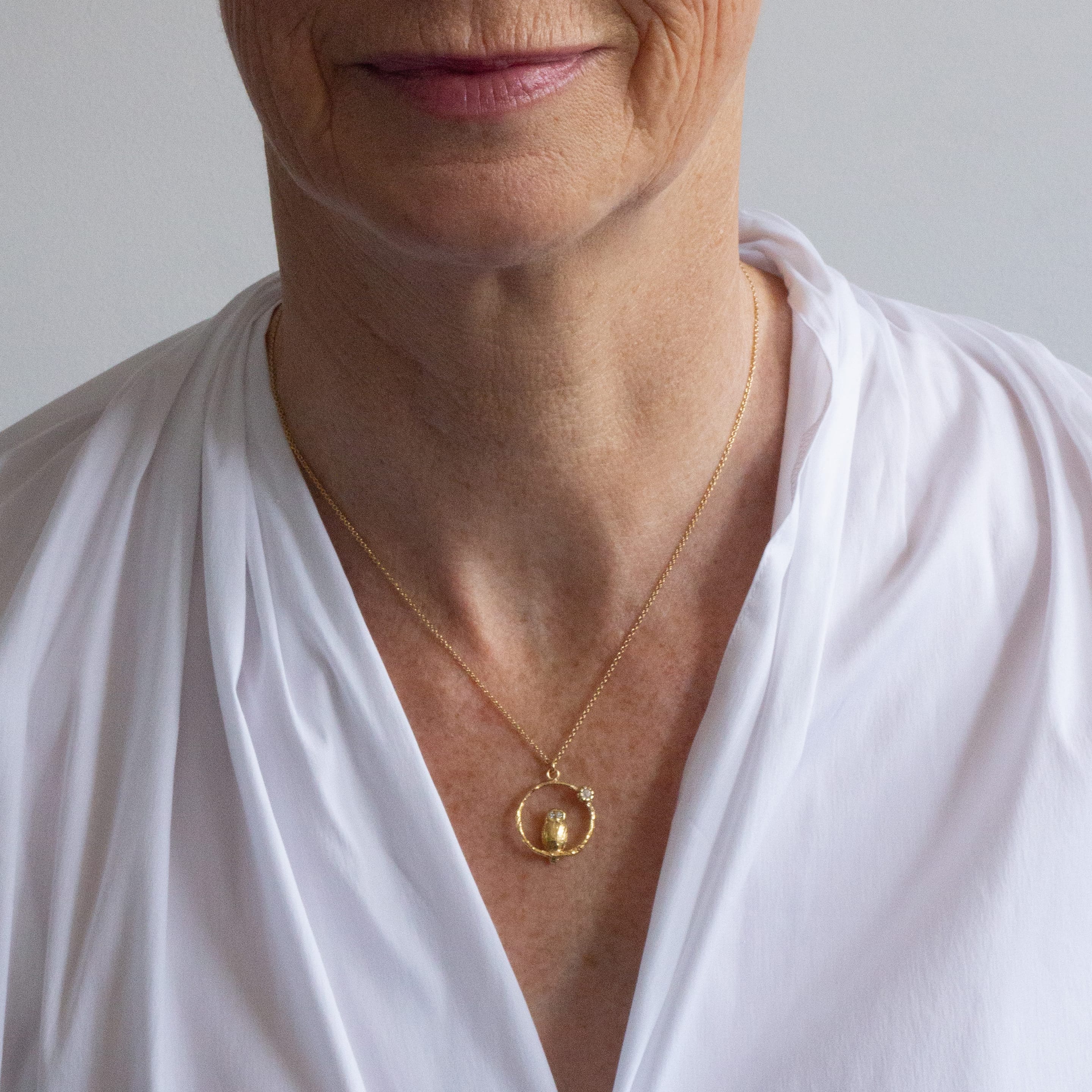 Owl & Moonstone Necklace