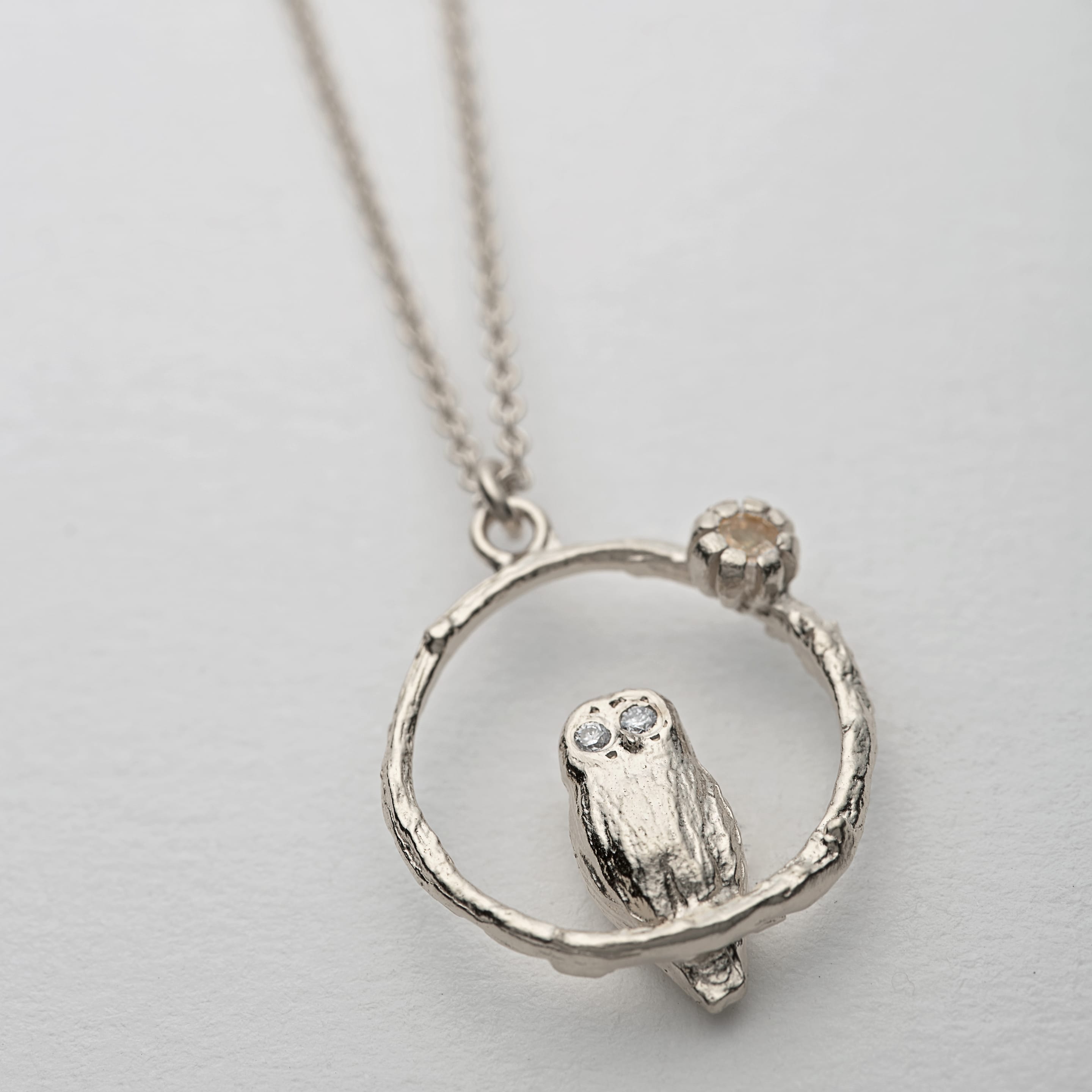 Owl Moonstone Necklace