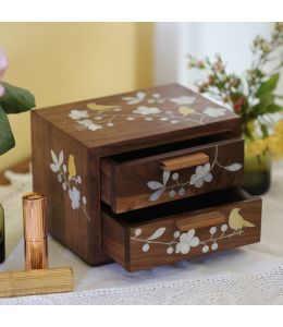 Blossoming Birds Two Drawer Jewellery Box