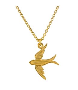 Gold Plate Swallow Necklace Product Photo