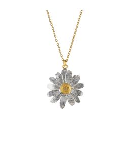 Silver & Gold Plate Large Daisy Necklace Product Photo