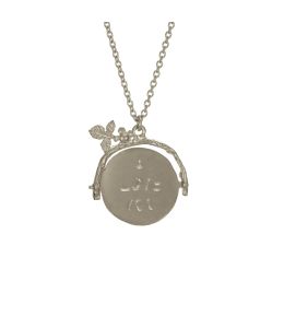Silver Spinning Disc 'I Love You' Necklace Product Photo