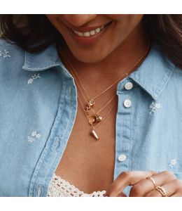 Teapot Necklace with Citrine Drop