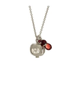 Silver Pomegranate and Garnet Necklace Product Photo