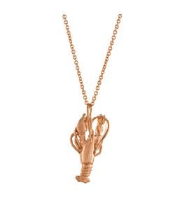 Rose Gold Plate Lobster Necklace on Paper