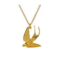 Gold Plate Swooping Swallow Necklace Product Photo