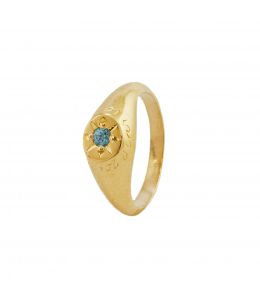 Topaz Signet Ring with "A Star to Guide Me" Engraving Product Photo