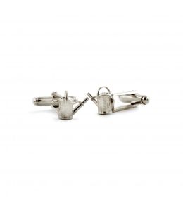 Silver Watering Can Cufflinks on Paper