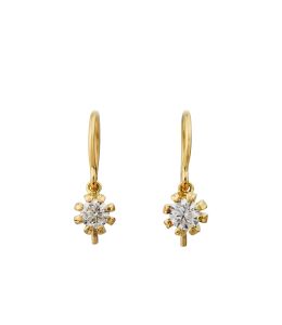 Seruni Bud Diamond Hook Drop Earrings Product Photo