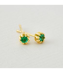 Seruni Stud Earrings with South African Emerald Gemstone