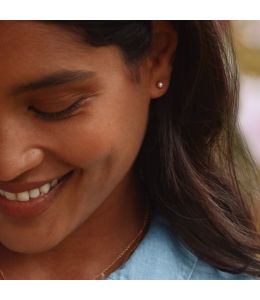 Chrysanthemum Bud Pearl Stud Earrings