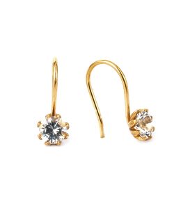 White Topaz Bud Hook Earrings Product Photo