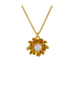 Chrysanthemum Flower Pearl Necklace Product Photo
