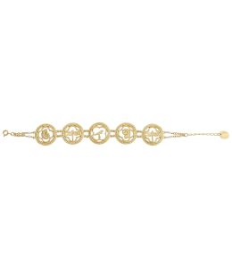 Natural History Quatrefoil Linked Bracelet with Freshwater Pearl Details Product Photo