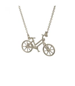 Silver Vintage Bicycle Necklace with Gemstone Lights Product Photo