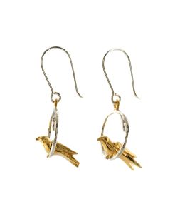 Tiny Bird Loop Earrings Product Photo