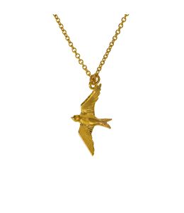 Gold Plate Flying Swallow Necklace Product Photo