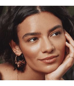 Lemon Blossom Branch Hoop Earrings with Hanging Lemons