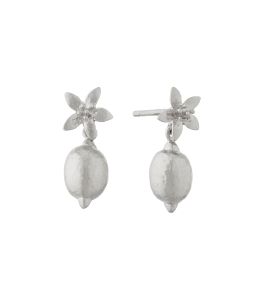 Silver Lemon Blossom Stud Earrings with Lemon Drops Product Photo