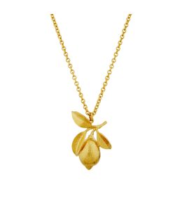 Large Lemon & Leaf Necklace Product Photo