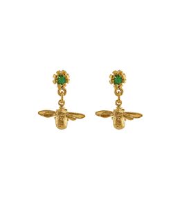 Gold Plate Earth Day Bee Earrings Product Photo