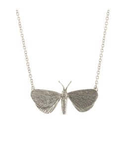 Silver Drab Looper Moth Necklace Product Photo