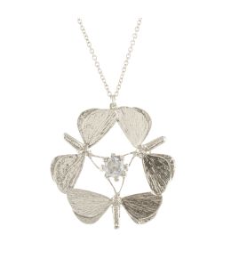 Silver Moth Formation & Green Amethyst Necklace Product Photo