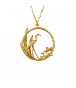 Gold Plate The Heron & the Fish Loop Necklace Product Photo