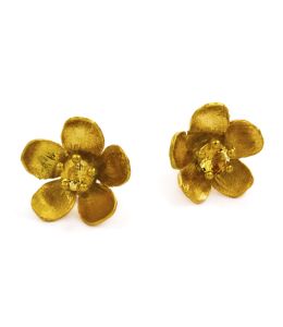 Gold Plate Citrine Buttercup Earrings Product Photo
