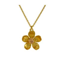 Gold Plate Citrine Buttercup Necklace Product Photo