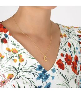 Floral Letter C necklace