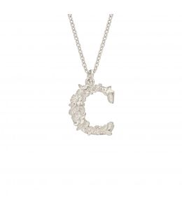 Silver Floral Letter C necklace Product Photo