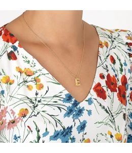 Floral Letter E Necklace