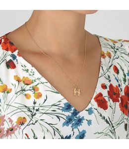 Floral Letter H Necklace
