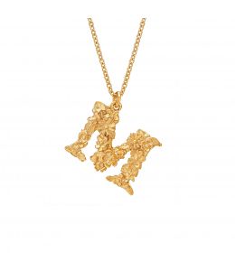 Floral Letter M Necklace Product Photo