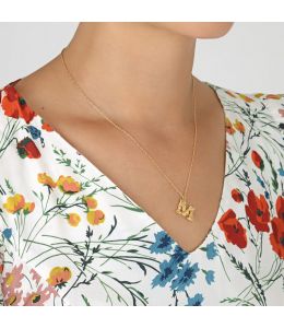 Floral Letter M Necklace