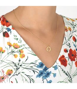 Floral Letter O Necklace