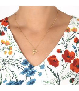 Floral Letter P Necklace