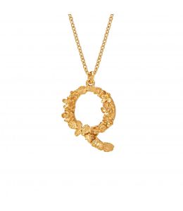 Floral Letter Q Necklace Product Photo