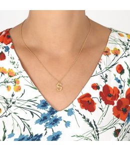 Floral Letter S Necklace