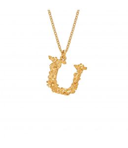 Floral Letter U Necklace Product Photo