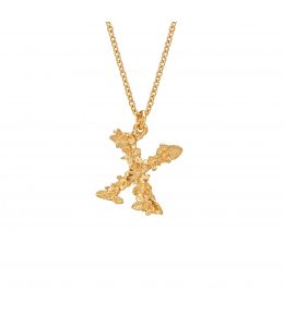 Floral Letter X Necklace Product Photo