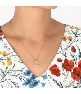 Floral Letter Z Necklace