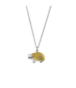 Silver & Gold Plate Friends of the Earth Hedgehog Necklace Product Photo