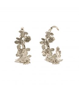 Silver Wildrose Wide Hoop Earrings Product Photo