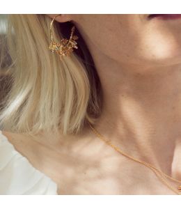 Oak Leaf & Acorn Hoop Earrings