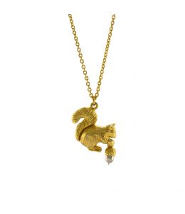 Silver & Gold Plate Squirrel & Acorn Necklace Product Photo