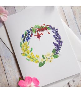 Blank Floral Garden Illustrated Greetings Card